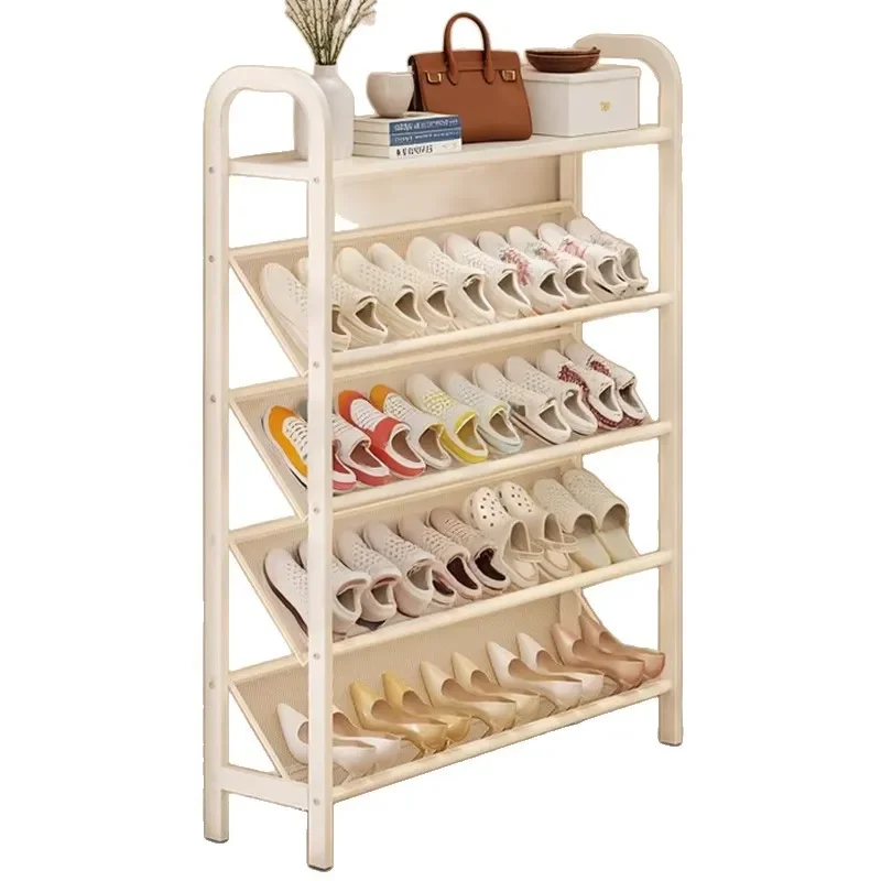 Slim Multi Tier Shoe Rack Narrow Entryway Storage Cabinet Behind Door Space Saving Organizer for Home Hallway