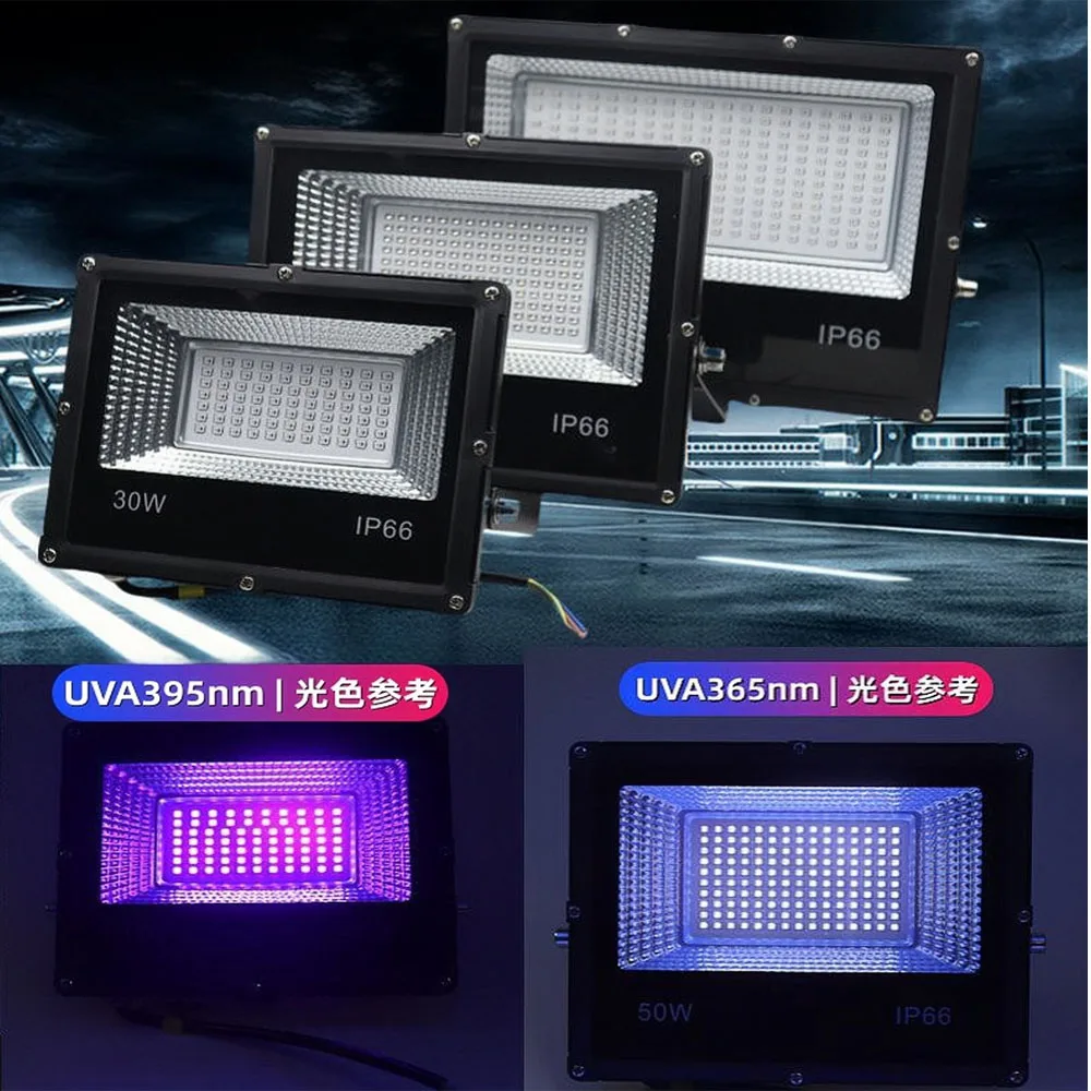 

УФ-лампа для отверждения 365 нм 395 нм, высокомощная, для сушки клея, трафаретной печати, краски, геля