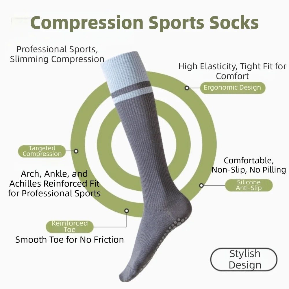 Professional Anti-slip Yoga Socks Silicone Deodorizing Pilates Socks Grip Compression Fit Training Socks Pilates Training