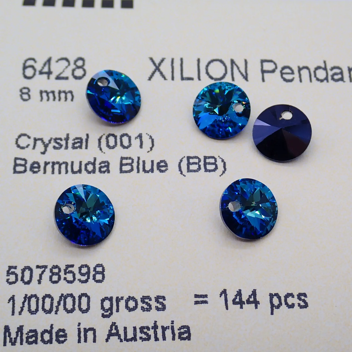 6428 Round Pendant Original Crystals from Austria Loose Rhinestone For Necklace Earrings Jewelry Making Nail Art Accessories