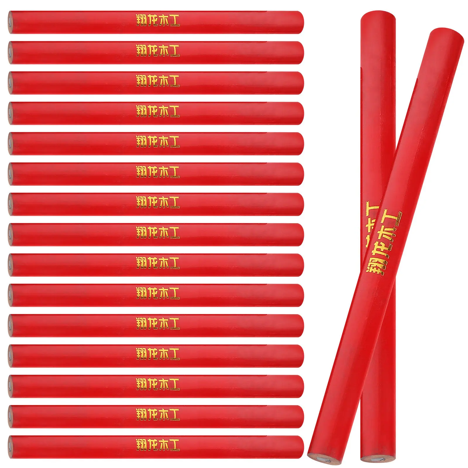 100本入り-大工用描画鉛筆-明るい木工用マーカー-木製鉛筆-建設用-木材-プラスチック-紙用
