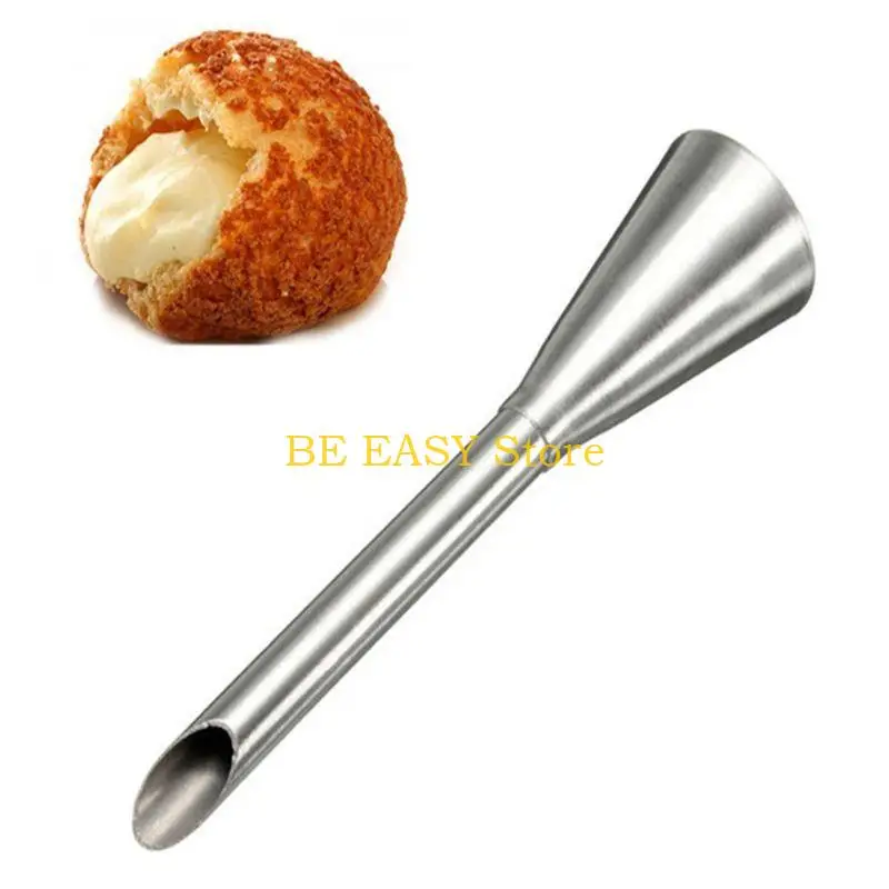 E28F Cream Long Puff Cake Pastry Tools Nozzle Tip Stainless Steel Decorating - Image 2