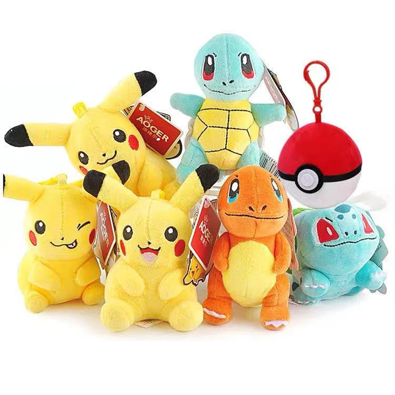 Anime Pokemon pluszowe Pikachu Charmander pluszowe zabawki wiewiórka Bulbasaur Jiggles Lapras Eevee Snorlax brelok świąteczny prezent dla dzieci