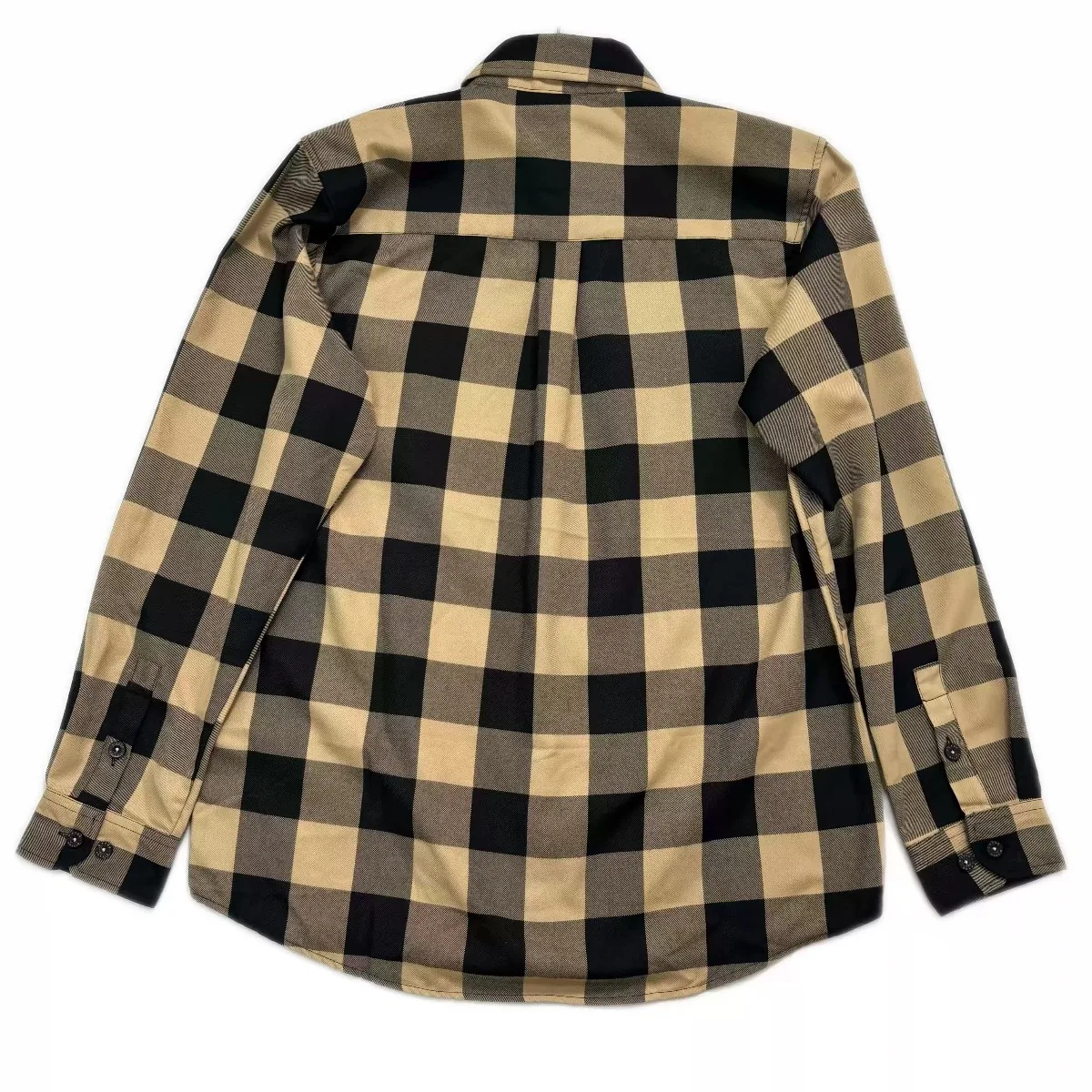 Dixxon Men's Flannel Shirt: Khaki Black Buffalo Plaid Button Down - Oversized Hip Hop & Western Streetwear Shacket