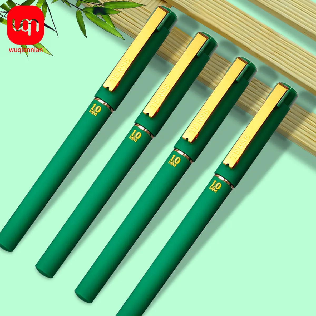 1pc/3pcs Green Ink Gel Pen, 1.0mm,for Writing, Large Capacity Refill, Office Supplies Back To Sochool Stationery