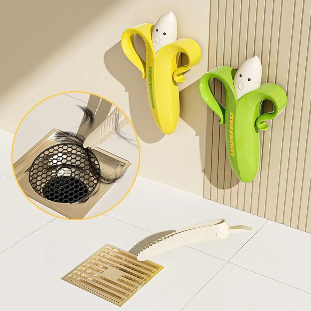 

Новый зажим для чистки волос 2-в-1, двойная головка с дренажным отверстием, зажим для чистки банана, мультяшный очиститель для слива, мусора, ванная комната