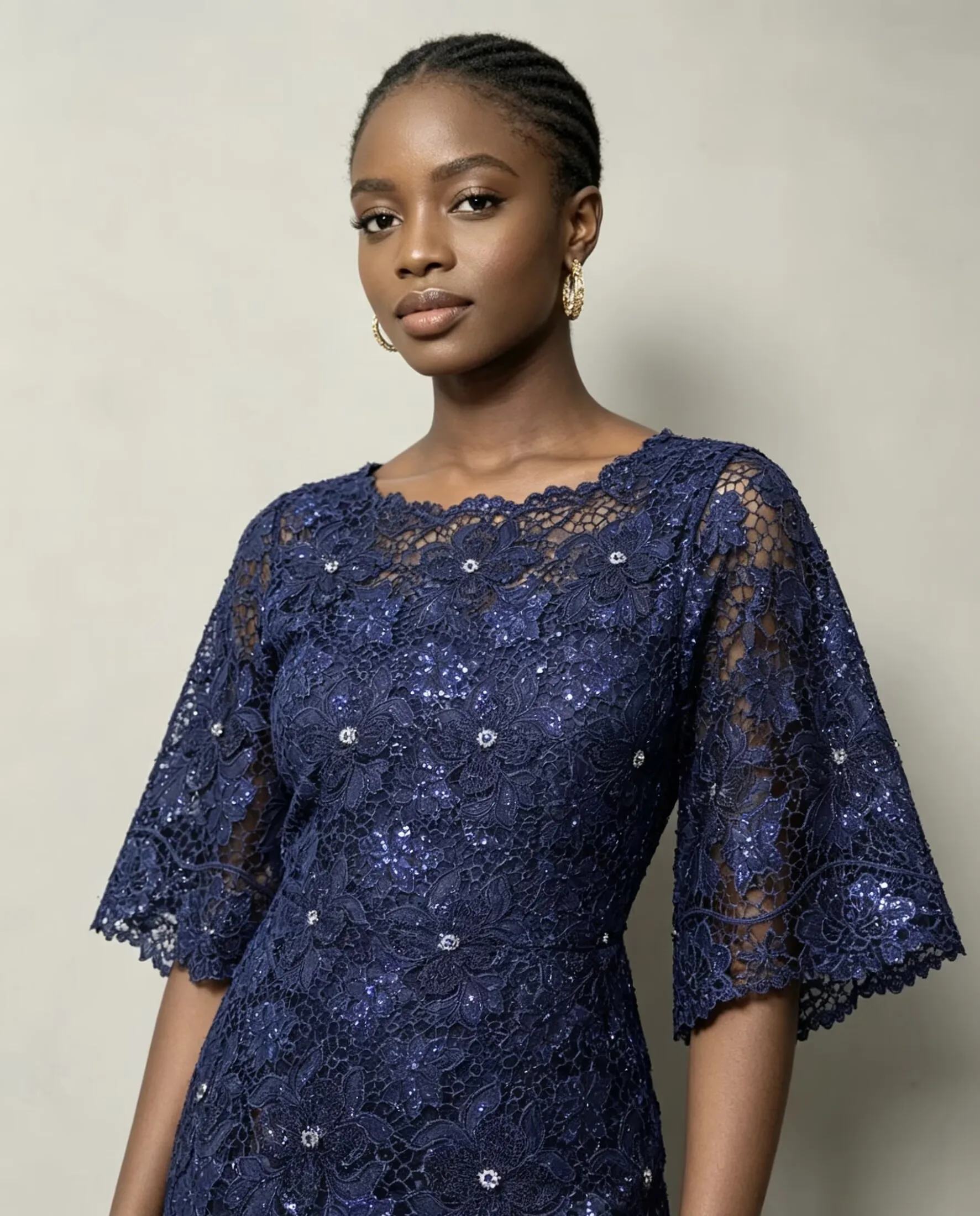 

New Arrival African Water Soluble Sequins Lace Fabric 2026 High Quality Nigerian Guipure Cord Lace Fabric For Woman Praty Dress
