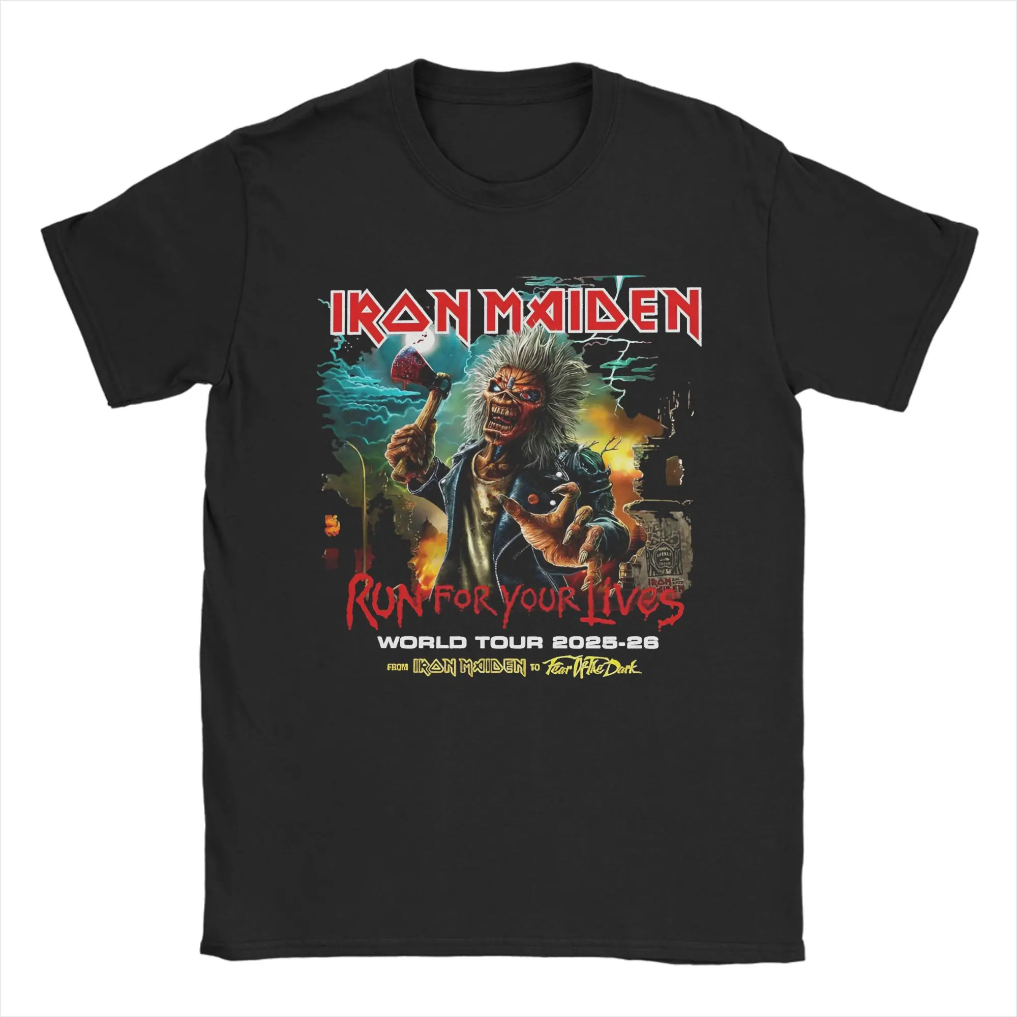 

RUN FOR YOUR LIVES WORLD TOUR 2026 Irones Maidenes Outfit Unisex T Shirts Cotton Tee Graphic Printing T-shirt Clothing