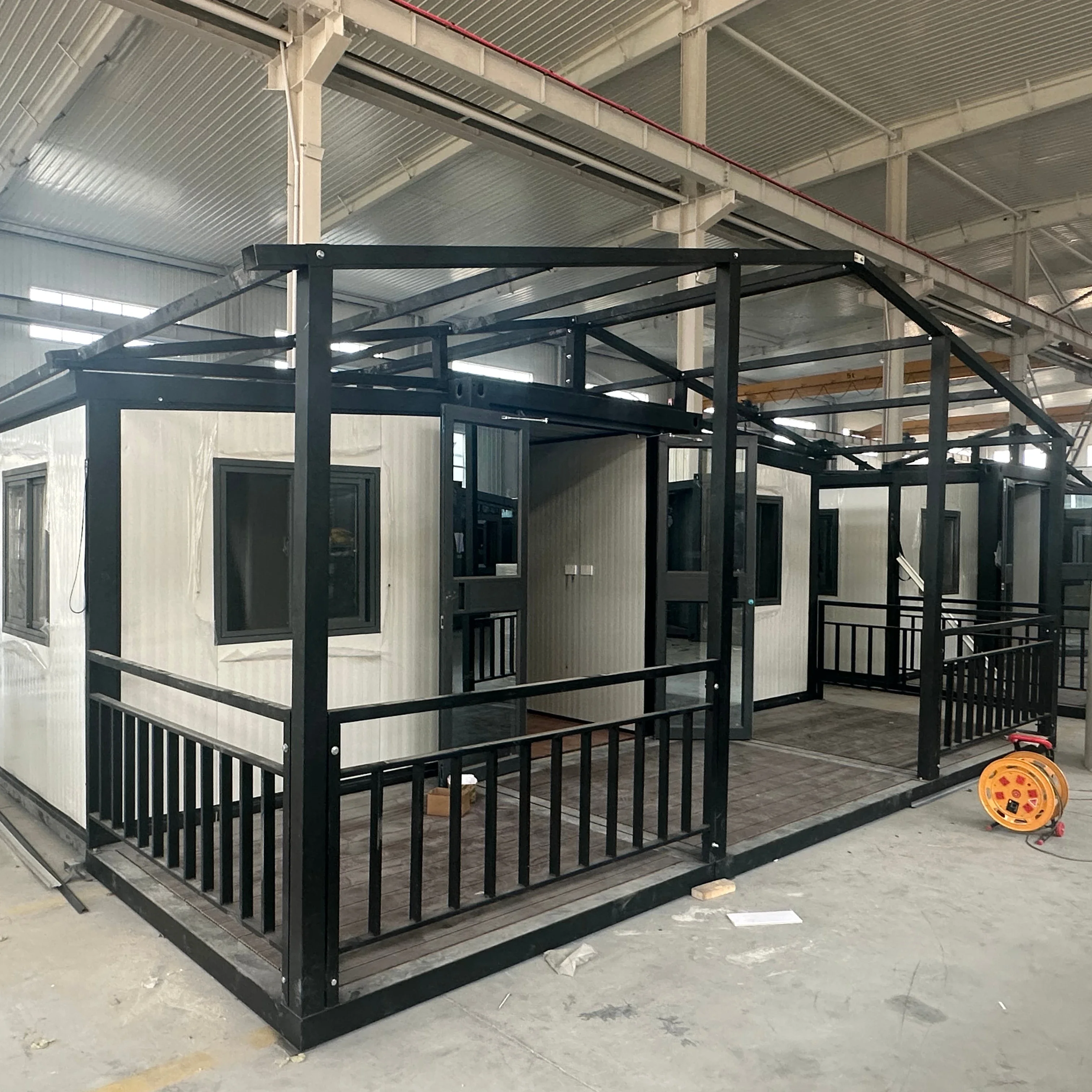 20ft High Cube Mini Mobile Homes House Prefabricated Double Story Folded Prefab Extendable Container  Bathroom Frame