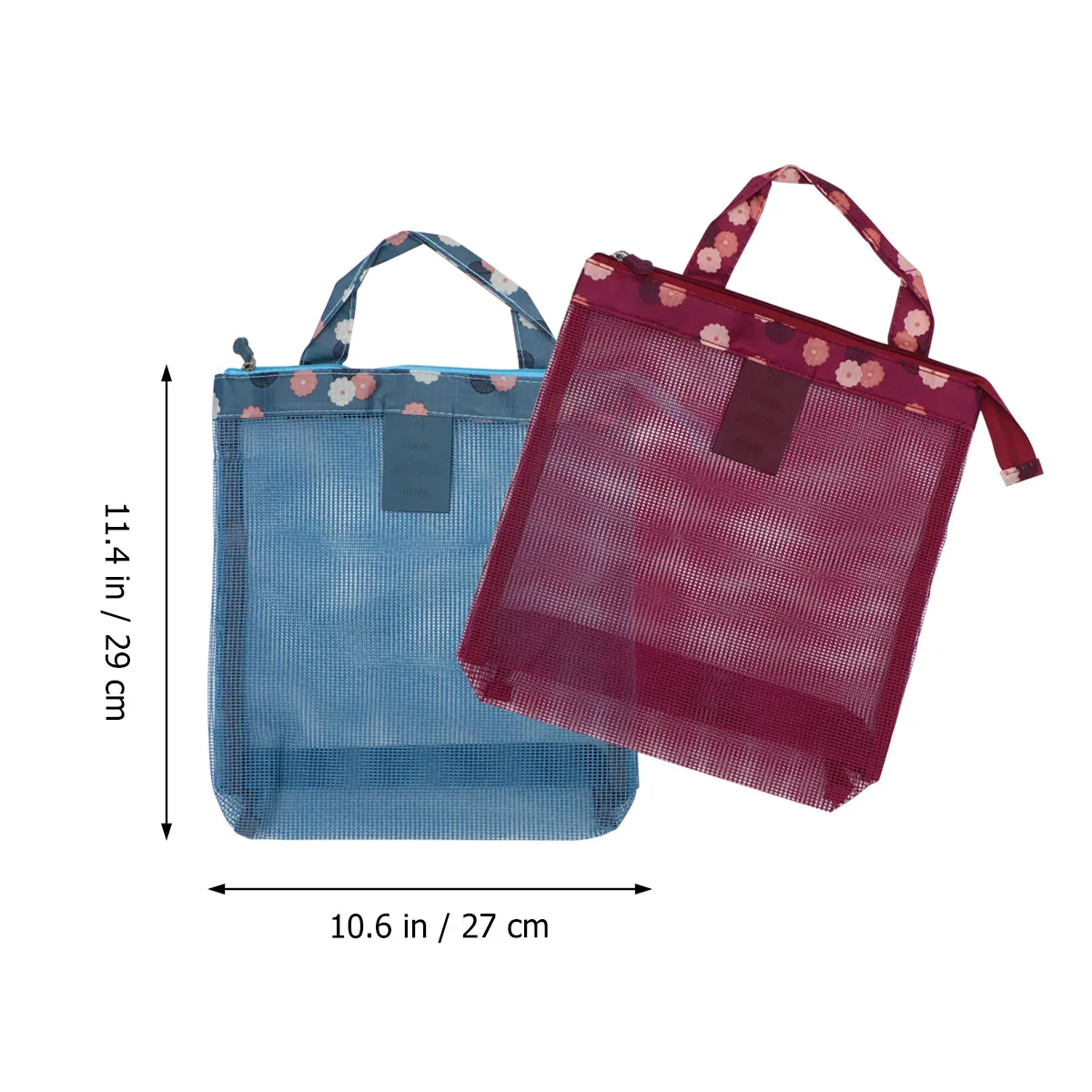 2Pcs Fashion Mesh Beach Bag Multifunctional Large Capacity Portable Swimming Storage Bag for Pool Beach Outdoor Hiking Shopping