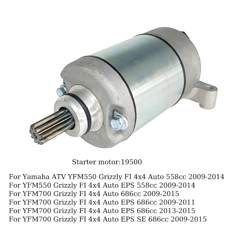 

19500 Starter Motor for Yamaha ATV YFM550 Grizzly FI 4 x 4 Auto 558cc YFM700 2009-2013 OEM 28P818900000 Moto Accessories