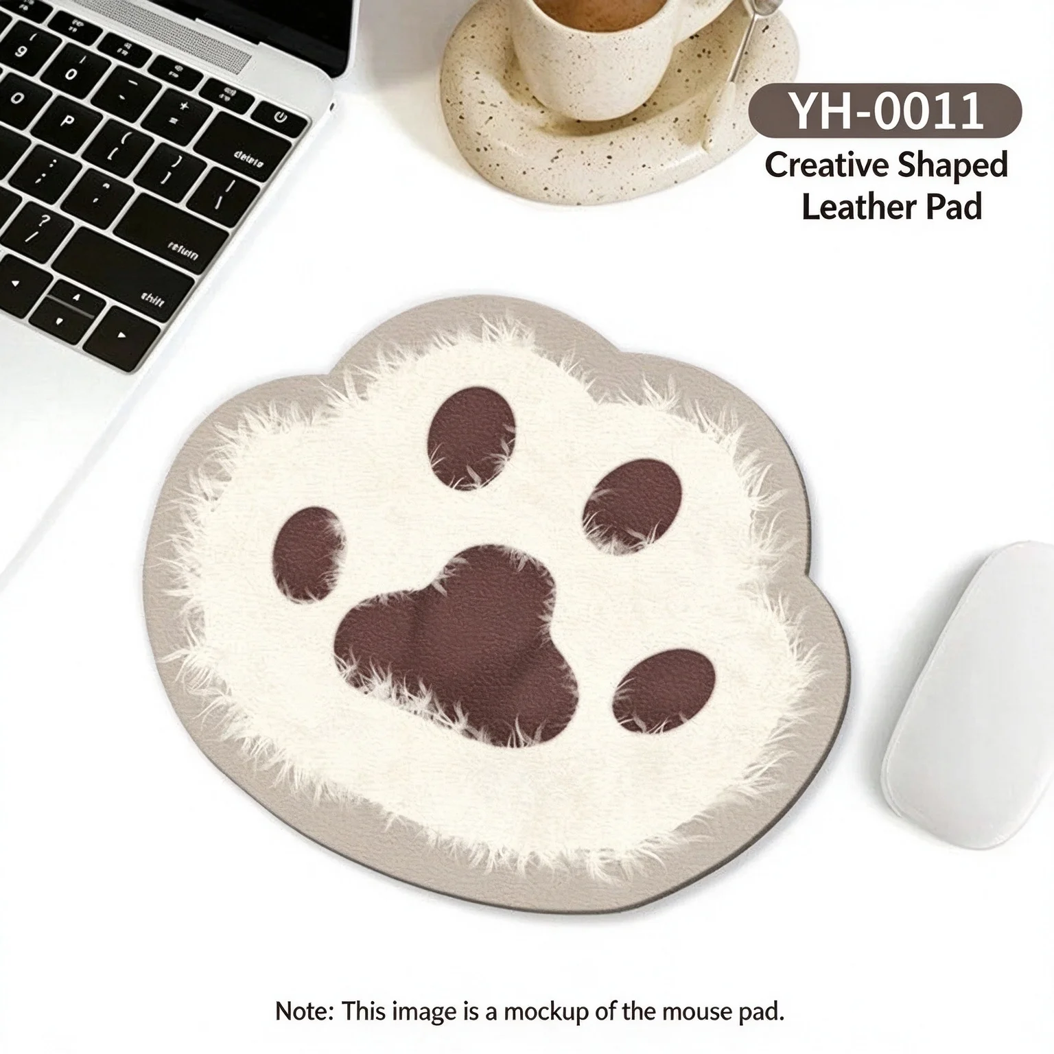 Cute Cat Paw Ins Style Mouse Pad Leather Mat Waterproof Desk Pad Office Study Dormitory Portable Computer Keyboard Pad Decor