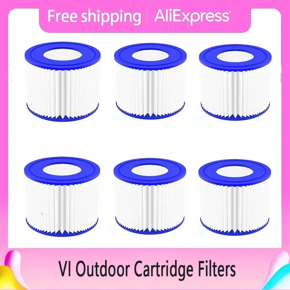 

6pcs Cartridge Filters For Lay Z Lazy Hot Tub Spa Pool Miami Vegas Monaco Filters VI Outdoor Garden Spas Pool Cleaning Tool