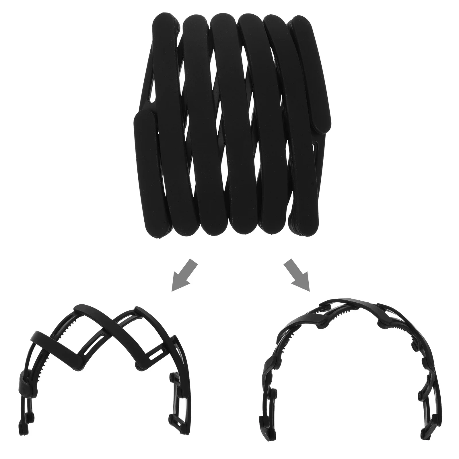 

2Pcs Folding Hair Headband Anti Slip Plastic Retractable Hairband with Strong Endurance Teethed Design for Daily Party Use Women