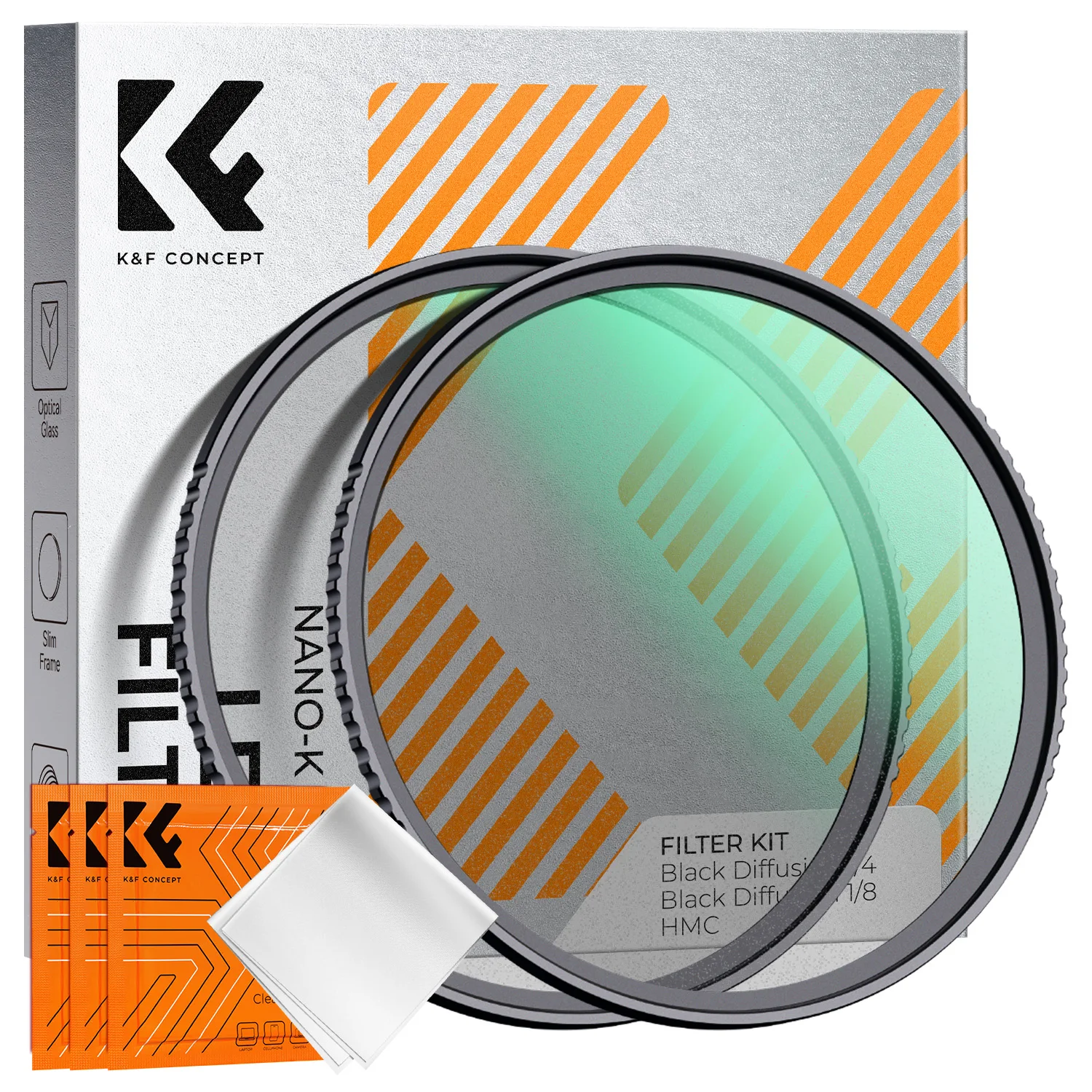 

Комплект фильтров K&F Concept Nano K Series Black Mist 1/4+1/8, черные диффузионные фильтры с киноэффектом для объективов 49/52/55/67/72/77/82 мм