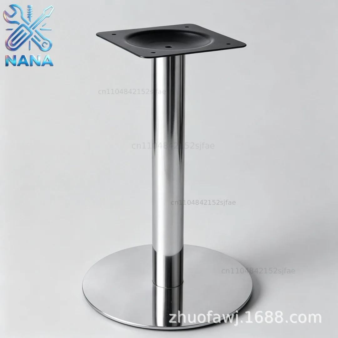 New cylindrical brushed glossy stainless steel furniture hardware table legs Western restaurant café new Chinese diniories