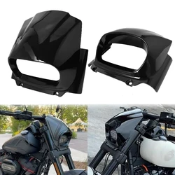Motorcycle Light Black Front Headlight Fairing Cover For Harley M8 Softail Fat Bob FXFB FXFBS 2018-2022 2021 2020 2019