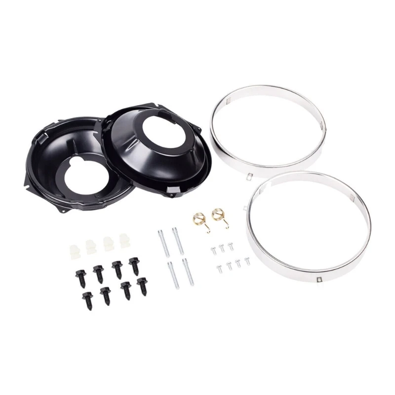 Mounting Bucket and Retainer Service 271393112288 for Front Light Repair on Vehicle with Stainless Steel Sealed Beam Rings