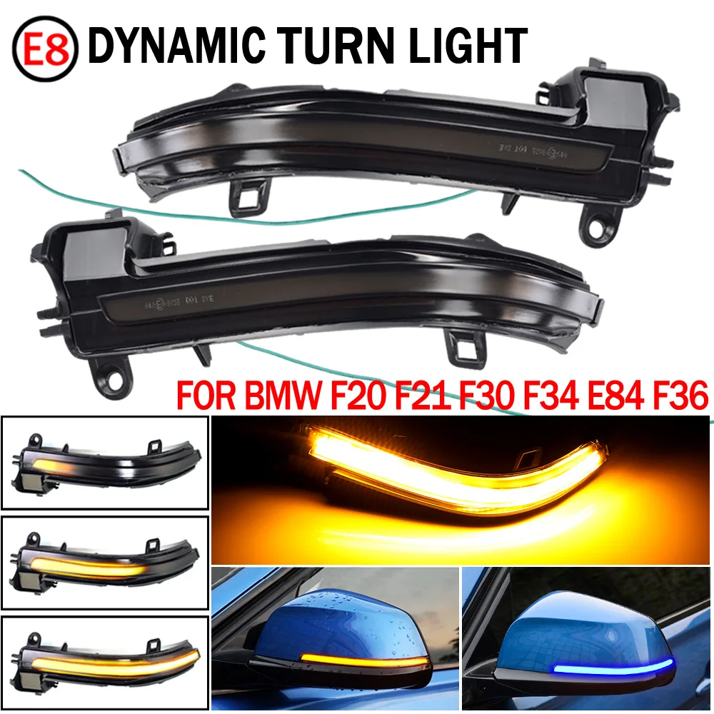 Black LED Dynamic Turn Signal Light Side Mirror Flashing Light for BMW 1 2 3 4 X1 M Series F20 F30 F31 F32 F33 F34 F36 E84 i3