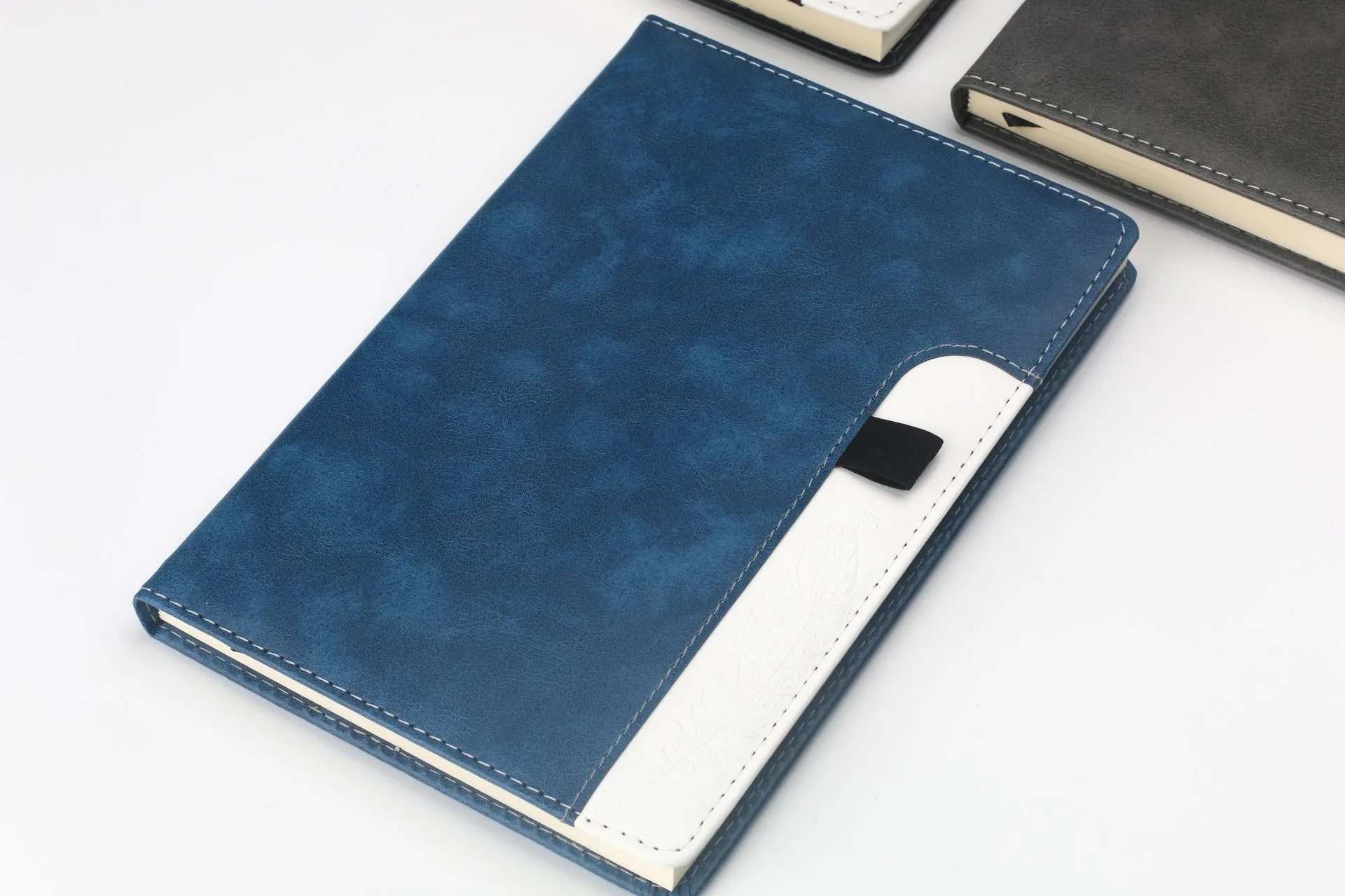 A5 Business Gift PU Leather Office Notebook Customized LOGO Printing Schedule Notepad Stationery for Students Diary Handbook