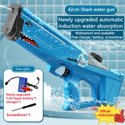 Big Automatic Shark Water Guns Toy Adult Electric High Pressure Water Gun Beach Games Pool Summer Outdoor Toys For  Children