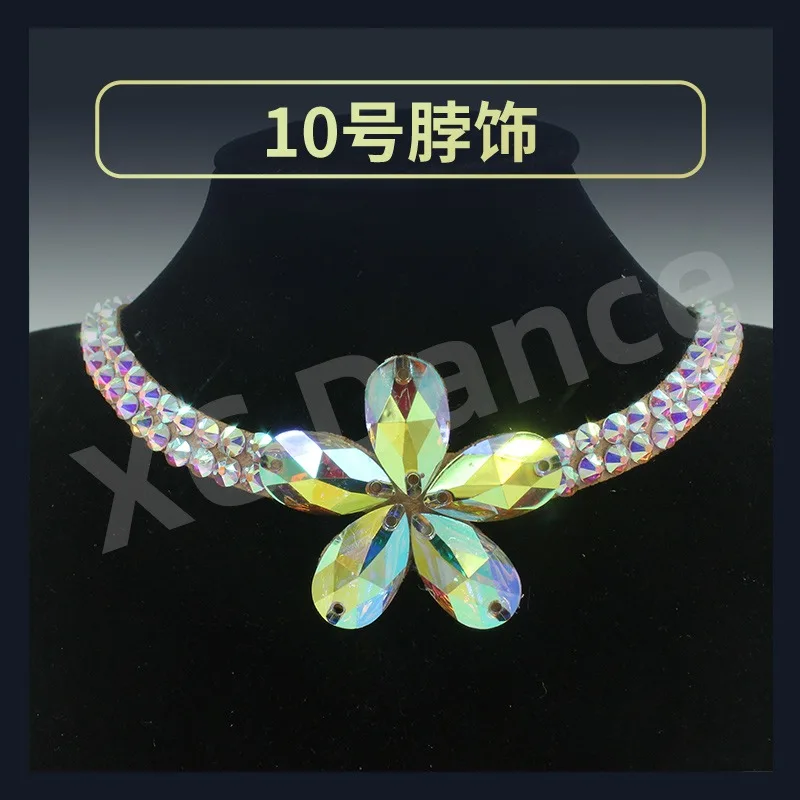 Customized Latin Dance Performance Neck Accessories Competition Diamond Necklace Waltz Belly Dance Costume
