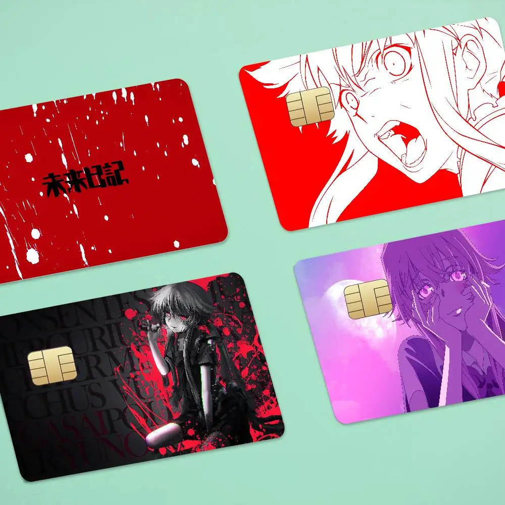 Anime Future Diary Anime Young Creidt Card Debit Card 1 Set Of 4 Pcs Sticker Film Case Front Tape For Small Big Chip No Chip
