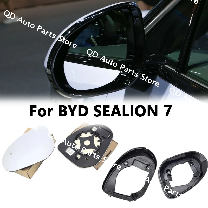 

Side Rear View mirror Cover Rearview Mirror Lid Shell Turn Signal Lens Glass Base Left and Right For BYD SEALION 7