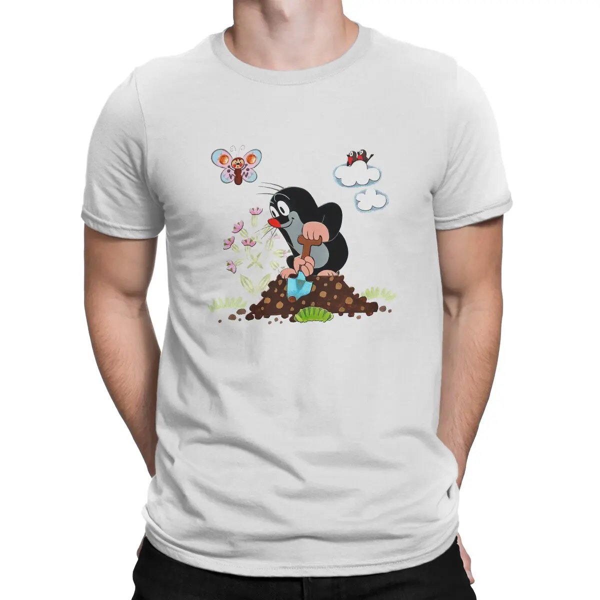 Krtek The Mole Plant Flowers T Shirt Graphic Men Tees Summer Clothing Harajuku O-Neck TShirt