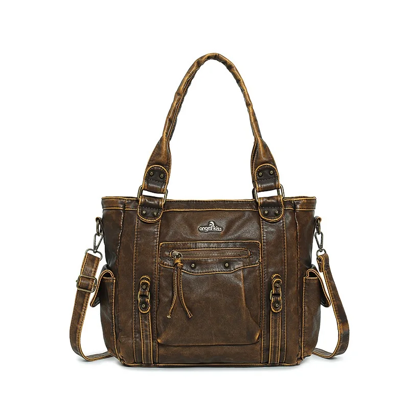 angelkiss bolsas quadradas multi bolsos para mulheres bolsa pu bolsa de ombro bolsa vintage bronze bolsa para senhora 01