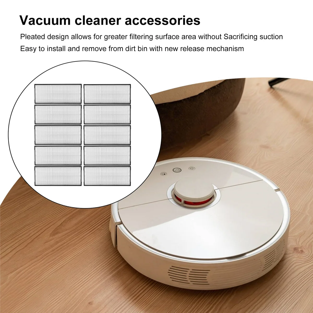 สำหรับ roborock S7 T7S HEPA อุปกรณ์เสริมของตัวกรองถอดออกได้แปรง/ฝาครอบไม้ถูพื้นผ้าด้านข้างแปรงเครื่องดูดฝุ่น