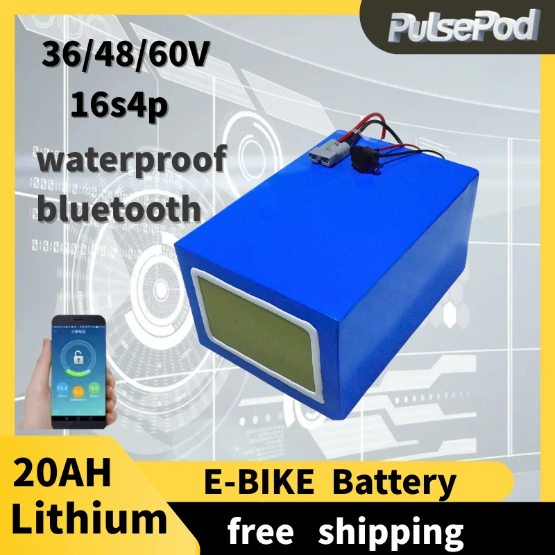 

PulsePod 36V 48V 60V 20Ah 21700 Lithium Battery Pack 42V 54.6V 67.2V batteries Charger
