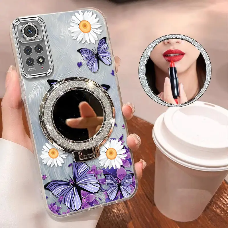 

Note 11Pro Браслет-держатель Strange Butterfly Чехол для телефона для Xiaomi Redmi Note 11Pro 10S 9S 9 8 10ProMax 10 10Lite 9ProMax Обложка