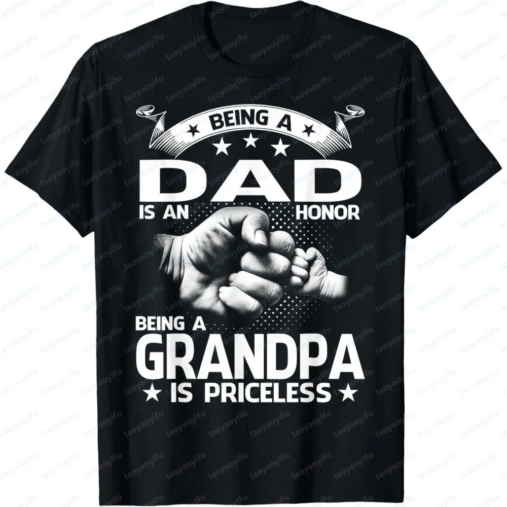 Stilvolle Kleidung mit süßem Familienmotiv, Oberteile mit Zitat für Papa und Opa, Herren-T-Shirt, Sommer, trendige Mode, kurzärmelig, lässiges, bequemes T-Shirt – Detail 7