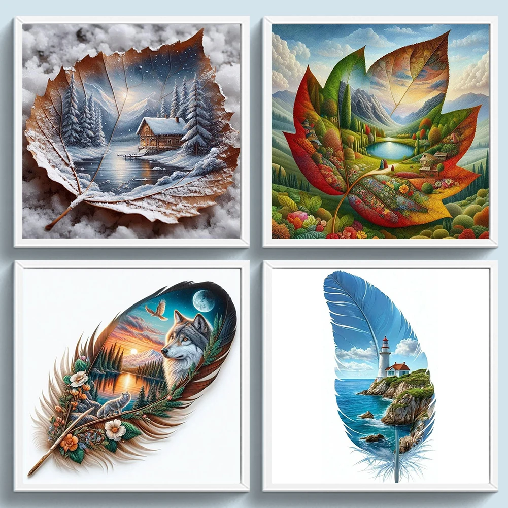 

Набор для вышивки крестом с принтом листьев, набор для вышивки крестом «сделай сам», 11CT, набор для домашнего декора стен