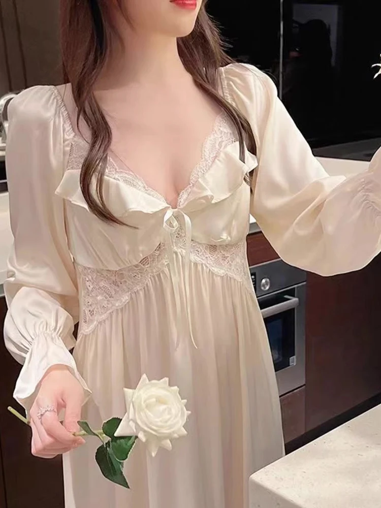 victoria's-rose-sexy-pad-soutien-gorge-spwear-longue-sve-dentelle-maison-vetements-femmes-sle-doux-princ-printemps-automne-chemise-de-nuit