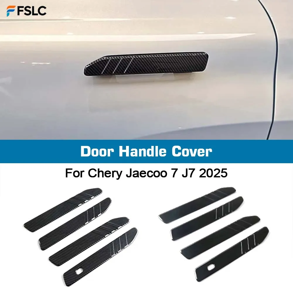 

⭐Genuine⭐ Car Decoration Door Handle Cover For Chery Jaecoo 7 J7 2025 Cars Accessories Carbon Fiber Black Exterior Styling