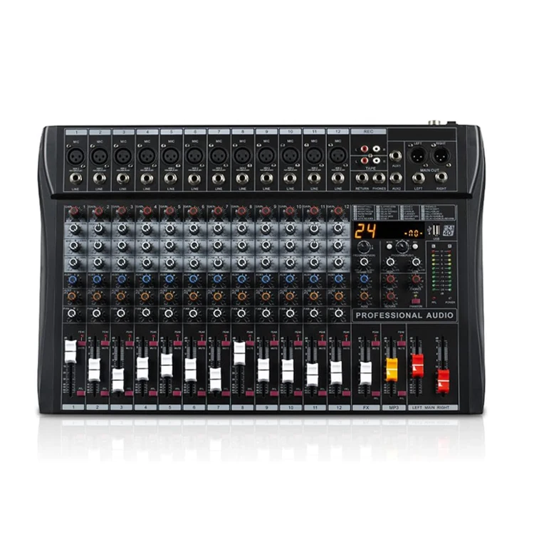 ZM120 Professional 12-Channel Premium Analog Audio Mixer Console with USB for Bluetooth 48V Phantom Power-Features