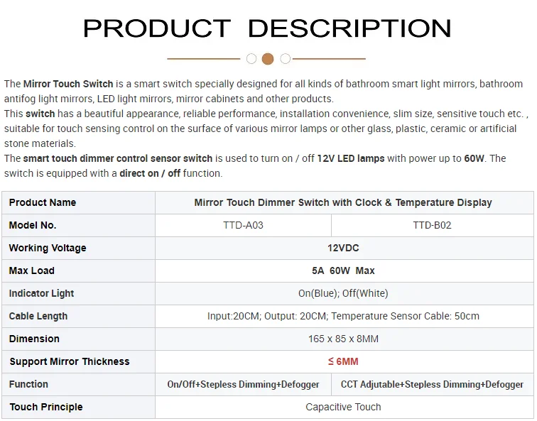 Doppeltouch-Tastensensor Kapazitiver Berührungsschalter 5A Touch-Sensor-Lichtschalter mit Digitaluhr und Temperaturanzeige – Detail 2