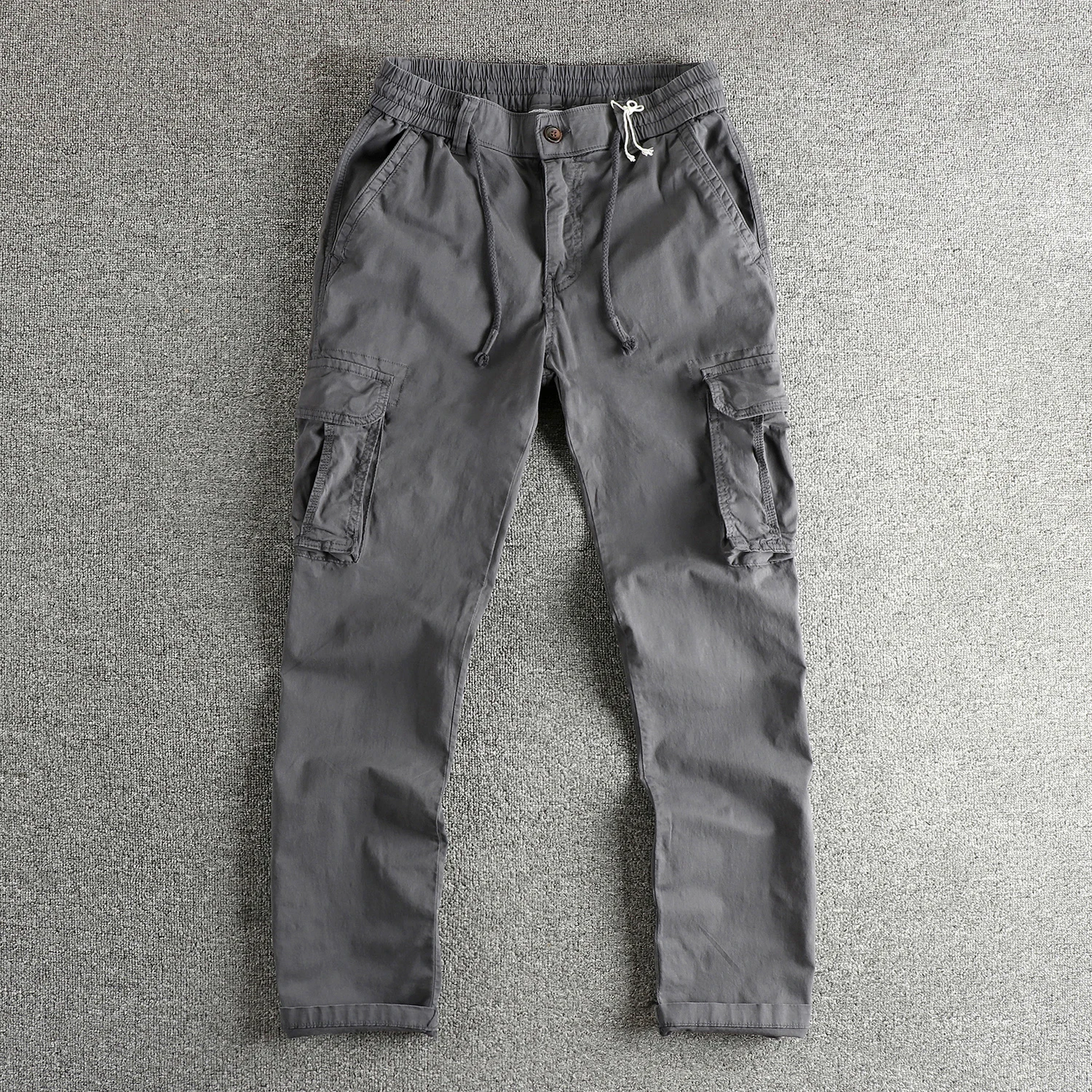 2025 Autunno New American Retro Twill intrecciato multitasche Comfort lavato tuta 97% cotone moda pantaloni casual dritti larghi