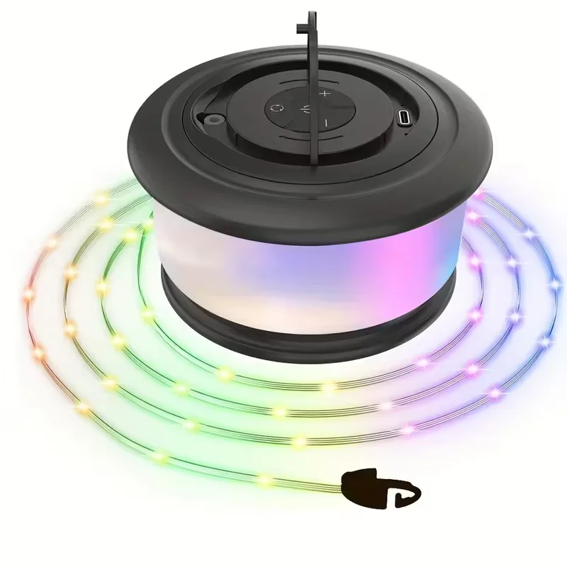 3-in-1 upgraded quick-extending camping light, rechargeable 2200mAh battery, 10m RGB light string, 19 lighting modes.