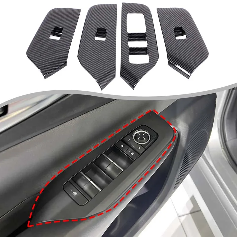 

4Pcs ABS carbon fiber For Toyota Prius 60 Series 2023+ car glass lift button frame decorative sticker car interior accessories