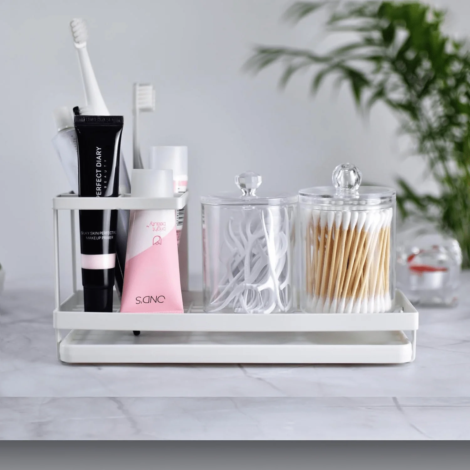 

Bathroom Toothbrush Holder Toothbrush Toothpaste Storage Rack High Quality Metal Anti-rust Bathroom Countertop Toothbrush Holder