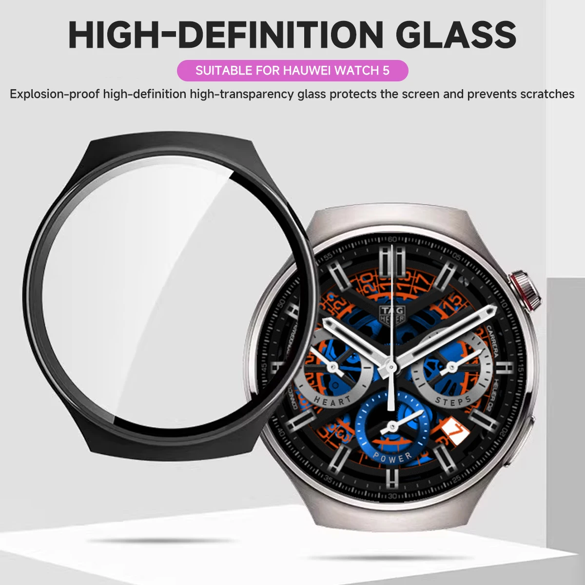 Для Huawei Watch 5, 42/46 мм, защитный корпус с экраном, защитная пленка из закаленного стекла, украшение для часов Huawei Watch 5