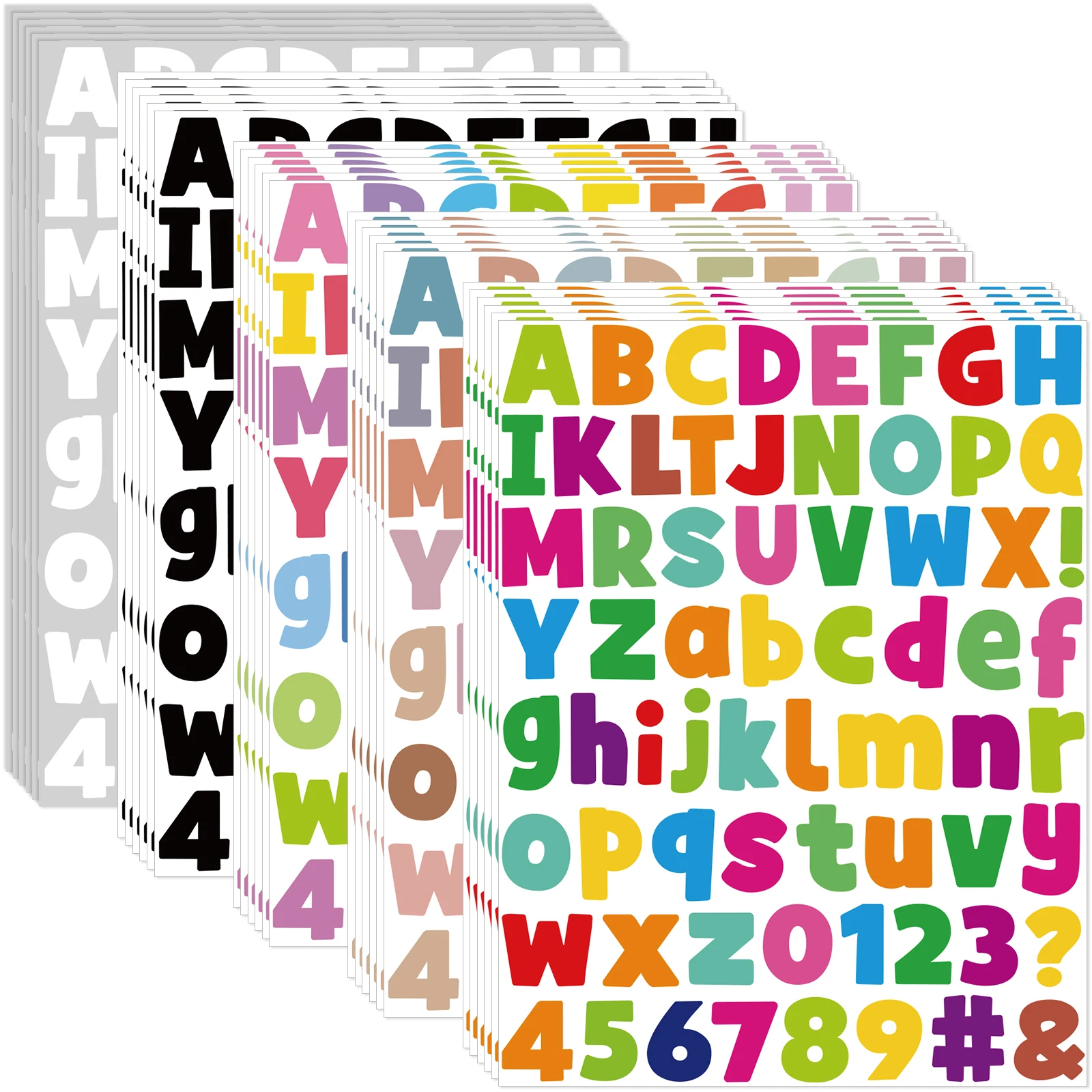 30 Sheets 1 Inch Alphabet Number Stickers Self Adhesive Waterproof Letter Stickers DIY Craft Scrapbooking Decor Labels