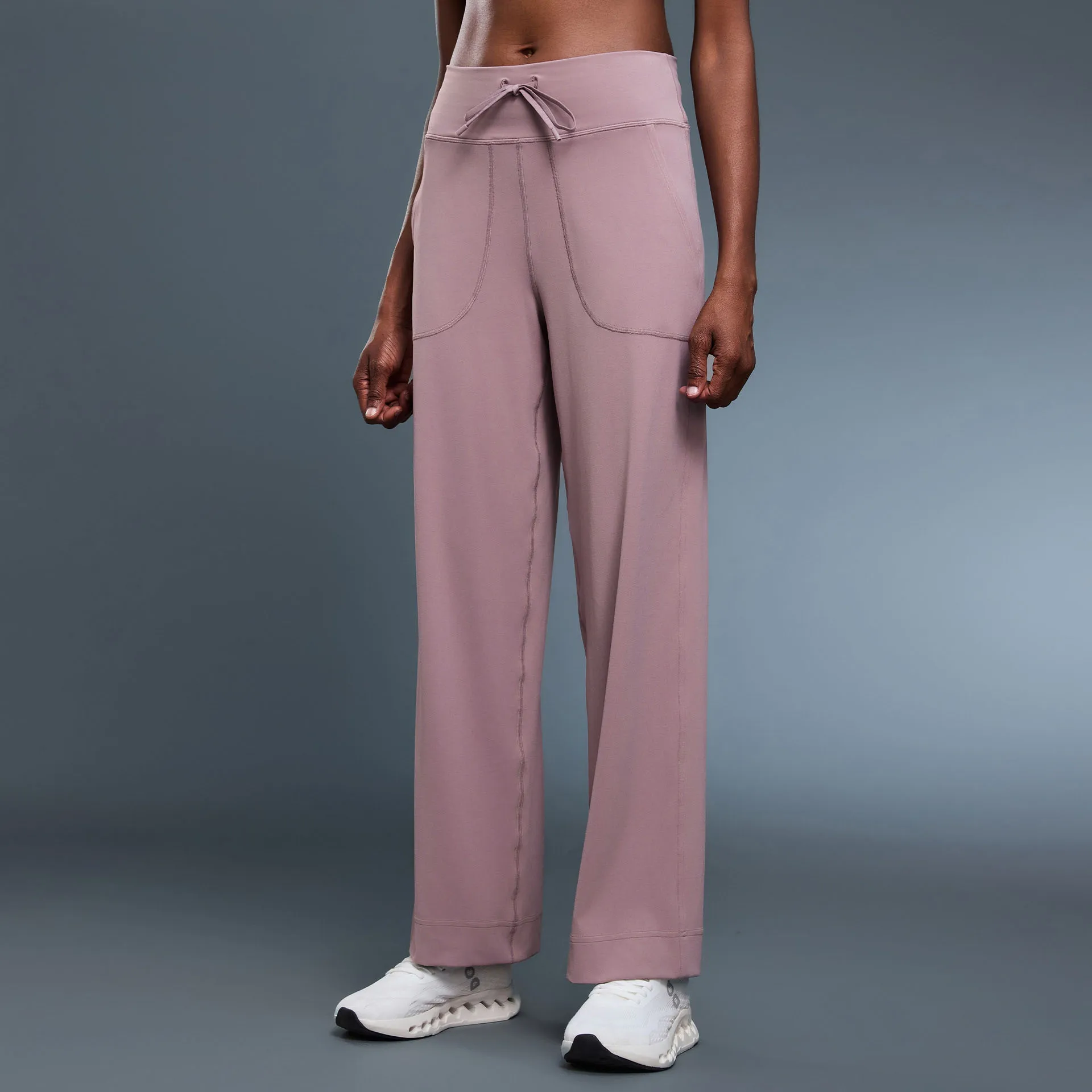 

Женские прямые брюки-карандаш Naked-Feel — широкие брюки с высокой талией для йоги/бега, дышащая и эластичная одежда для фитнеса