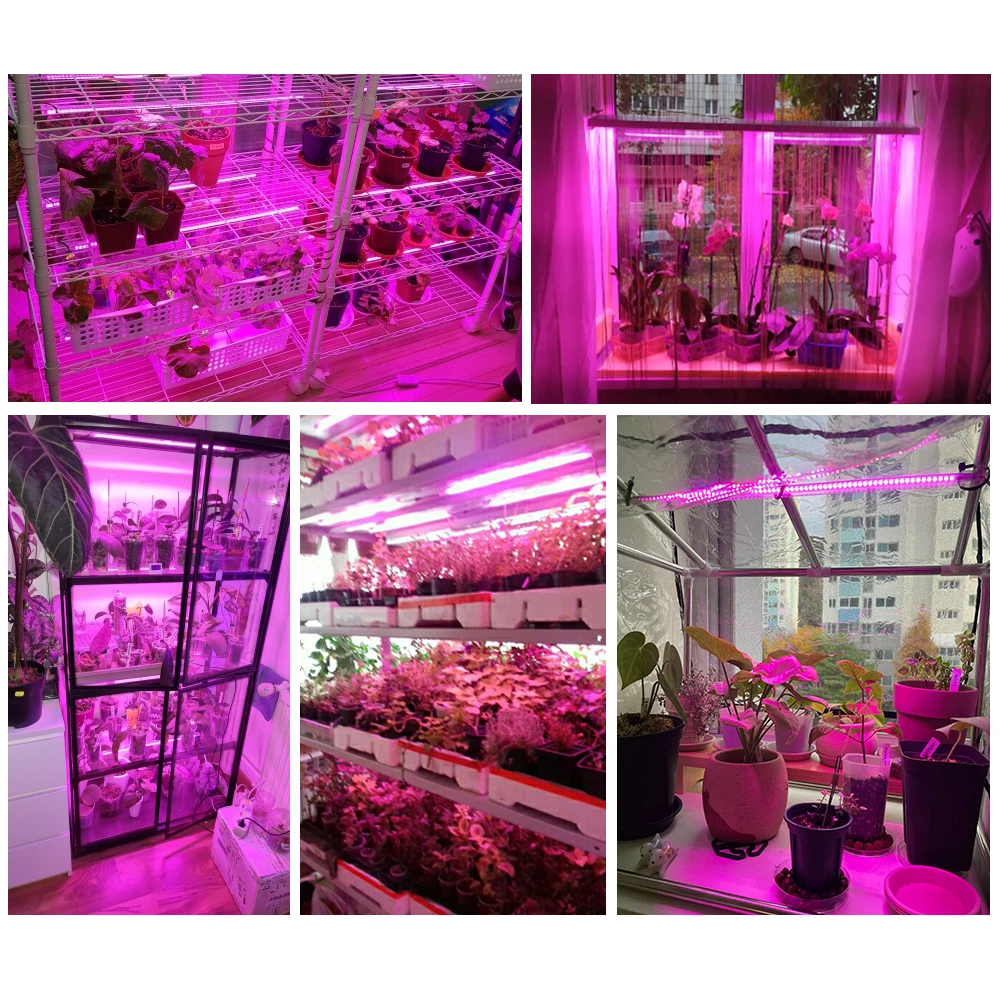 LED Grow Bar Light Full Spectrum Phytolamp 220V 7W Grow Lamp LED Tube for Indoor Plants Hydroponics Greenhouse Tent Seedlings