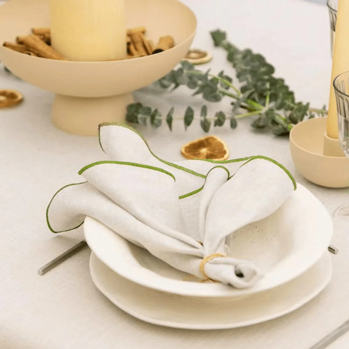 مناديل مزيج القطن والكتان 100% - مناديل عشاء ناعمة قابلة للتنفس للمنزل والمطبخ والمطعم وديكور طاولة الحفلات 6 قطع 40 × 40 سم #4