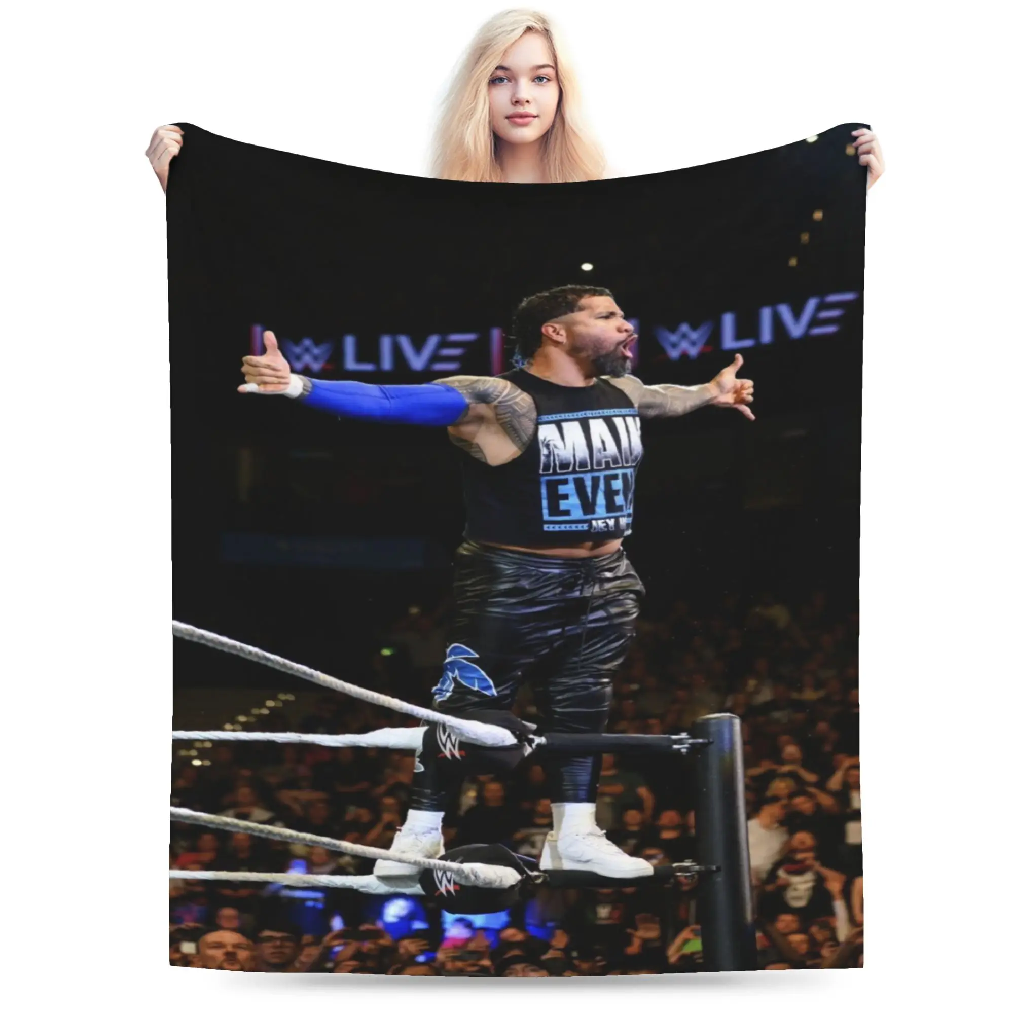 

Novelty Design jey uso yeet Wrestling Wrestler Blankets Super Soft Flannel Relax Throw Blankets Machine Washable