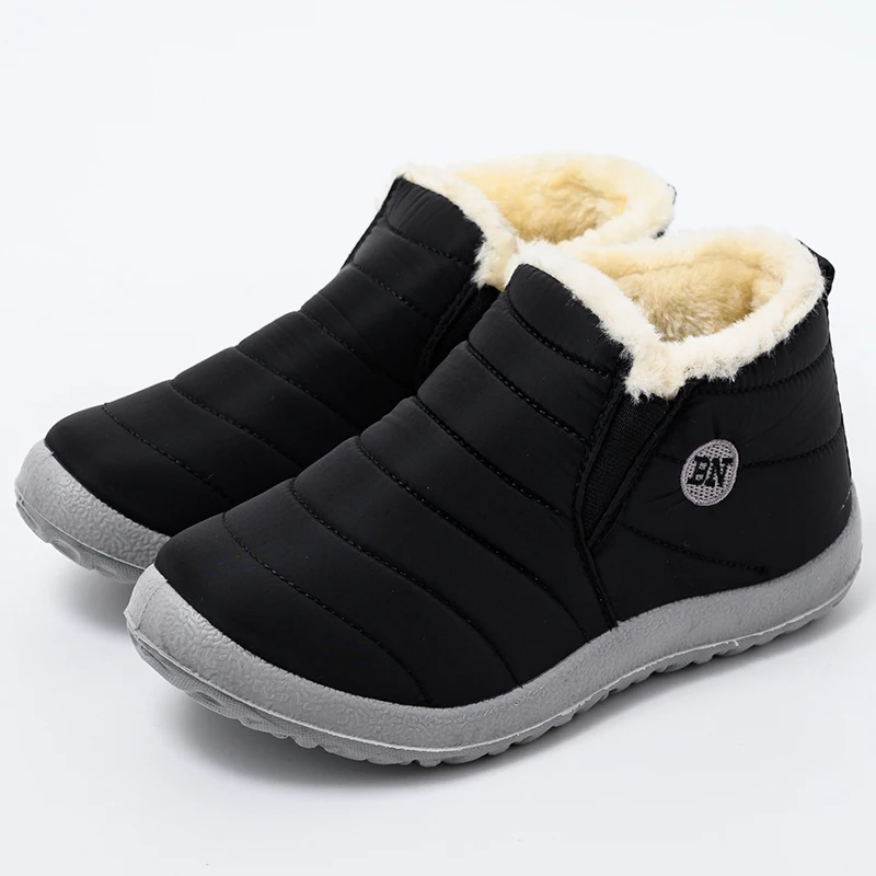 Kidmi-sapatos de veludo grosso para mulheres, solas macias, impermeável, à prova de frio, quente, inverno